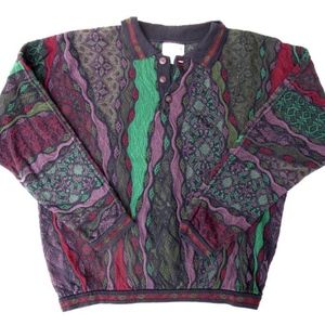 Coogi Polo Sweater 90s Vintage Colorful M